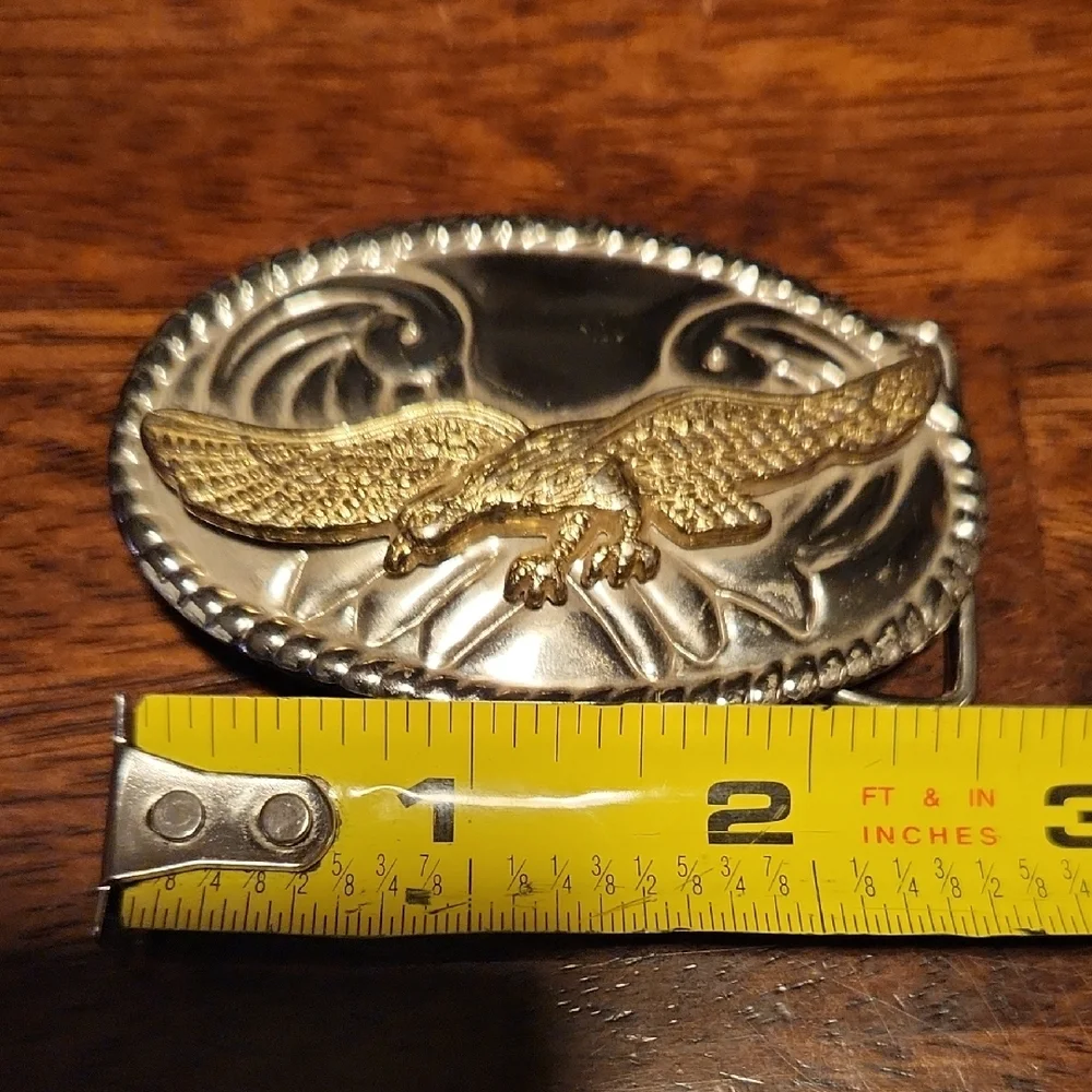 Gold and Silver Eagle Belt Buckle